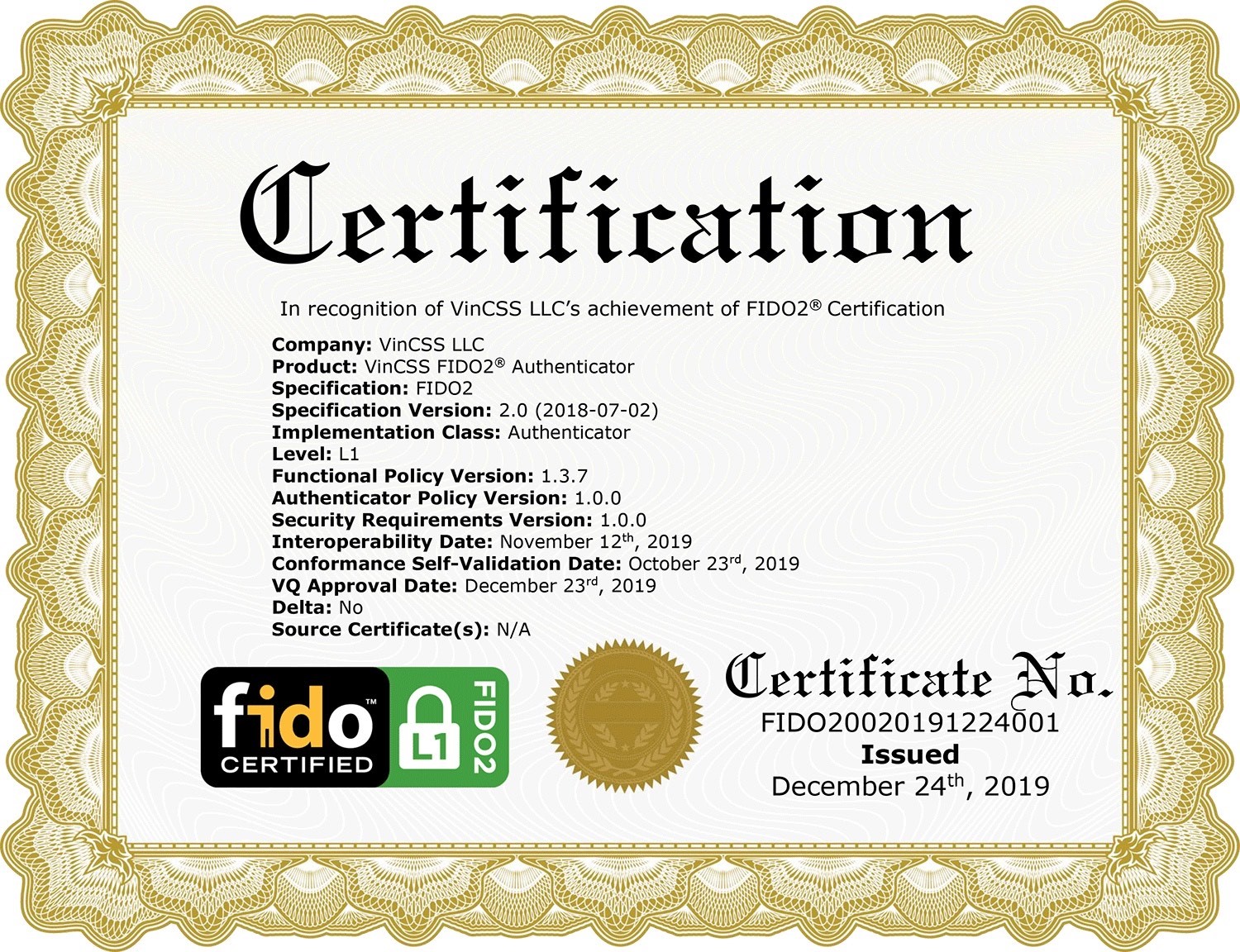 Vingroup đạt chuẩn FIDO2 thứ hai cho sản phẩm máy chủ xác thực mạnh